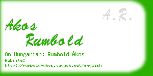 akos rumbold business card